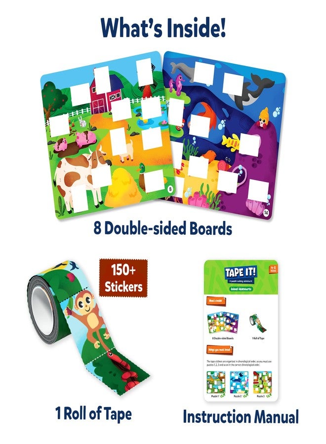 Skillmatics Puzzle Activity - Tape It Animals, 150+ Easy-Tear Stickers, Art & Craft Kit, Educational Fine Motor Skills & Travel Toy, Gift for Kids Ages 4, 5, 6, 7, 8 - Image 3
